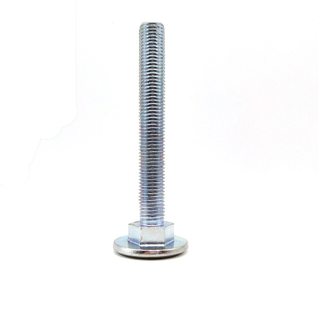 Non-standard Carbon Steel Blue White Zinc Plated Flat Head Hex Neck Carriage Bolt