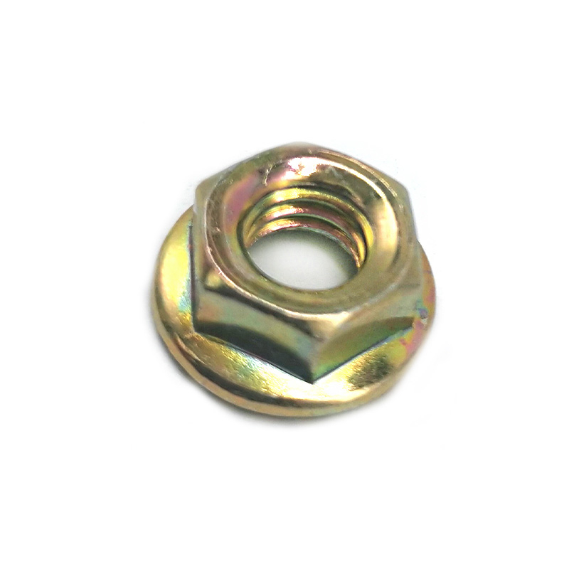 DIN6923 Yellow Color Zinc Plated Carbon Steel Hex Flange Nuts With Serrated 
