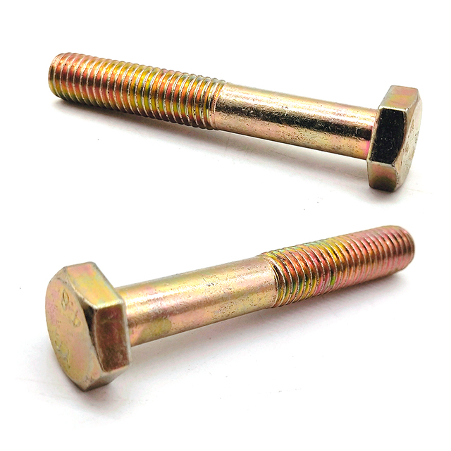 DIN931 Steel Color Zinc Plated Half Threaded Hex Head Bolts