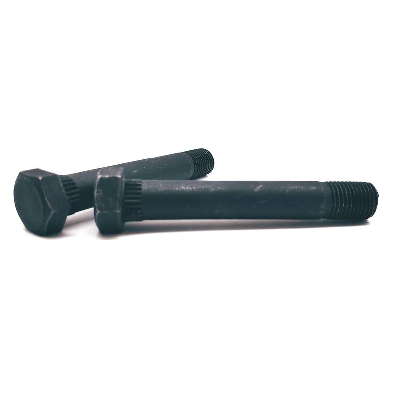 Black Knurled Neck Carbon Steel Half Thread Hexagon Bolts