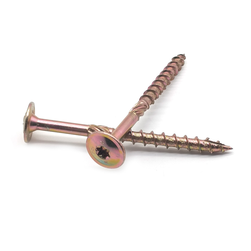 Yellow Zinc-Plated Pan Head Torx Self-tapping Screw with Cutting Tail