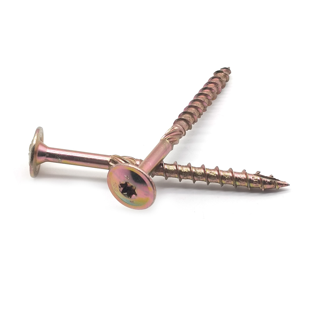 Yellow Zinc-Plated Pan Head Torx Self-tapping Screw with Cutting Tail