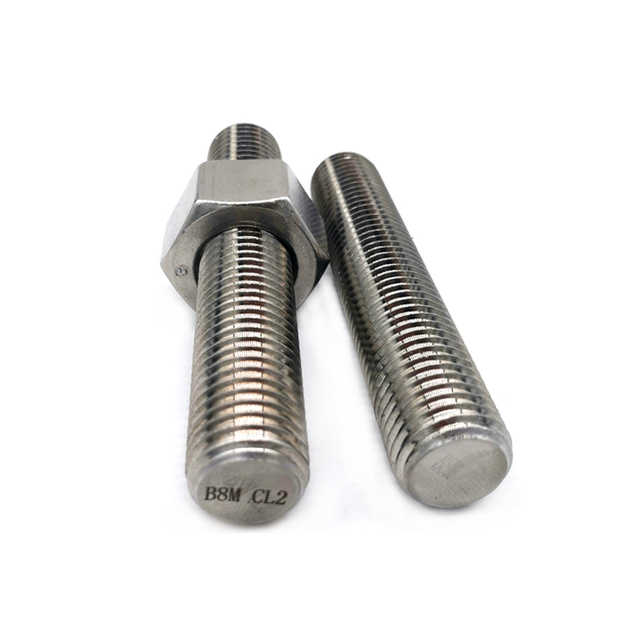 DIN976 A193 B8M CL2 Solid Solution Full Threaded Rod With Nut