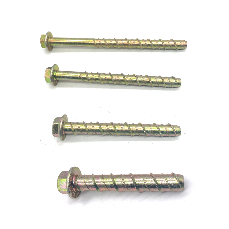 Carbon Steel Hex Flange Head Yellow Zinc Plated Cement Concrete Screw Bolt
