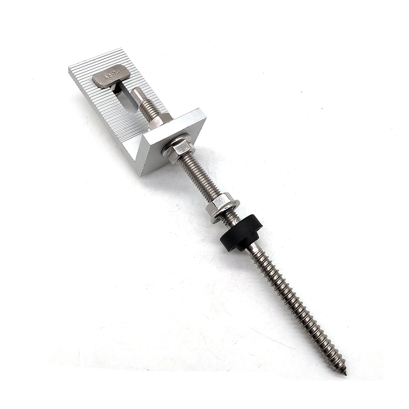 Solar Pane Clamps Aluminum L Foot Adapter Bracket with Hanger Bolt for Roof Mounting System