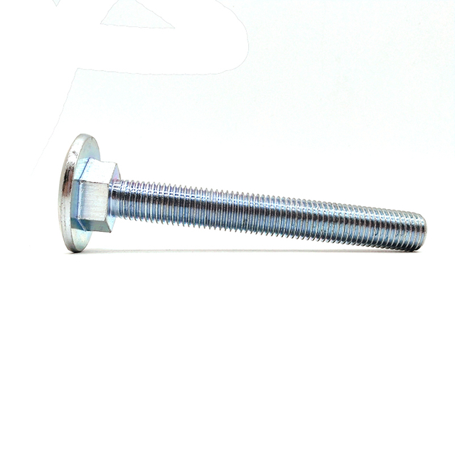 Non-standard Carbon Steel Blue White Zinc Plated Flat Head Hex Neck Carriage Bolt
