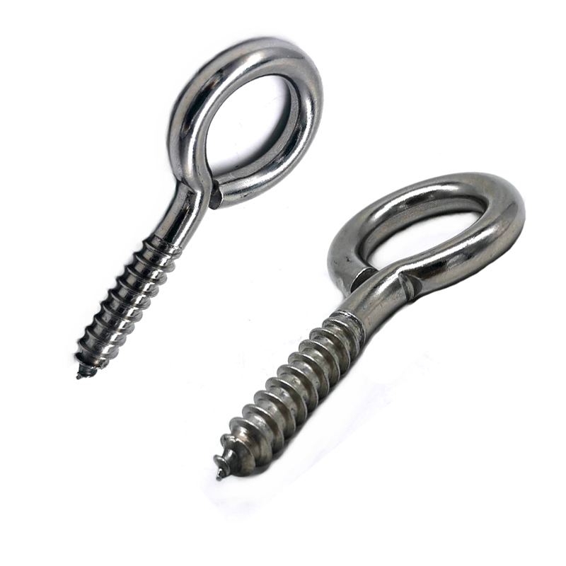 China Supplier M4 M5 Small Stainless Steel Eyelets Screw Hooks Self Tapping Lag Eye Screw