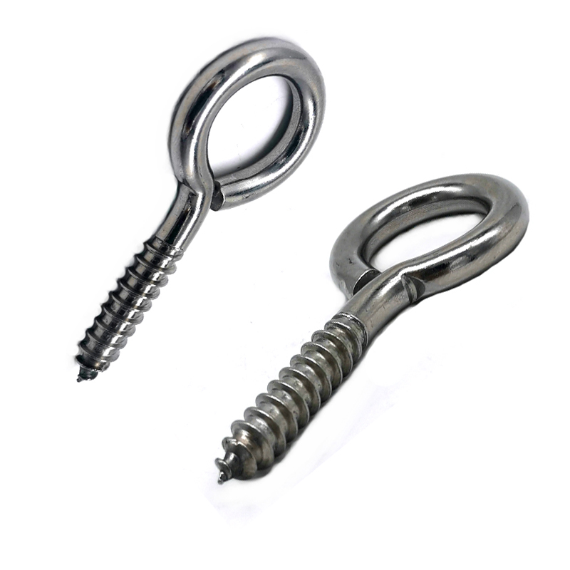 China Supplier M4 M5 Small Stainless Steel Eyelets Screw Hooks Self Tapping Lag Eye Screw