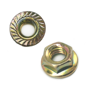 DIN6923 Yellow Color Zinc Plated Carbon Steel Hex Flange Nuts With Serrated 