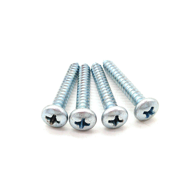 DIN7981 Blue And White Zinc Pan Head Self Tapping Screws with Cross Recessed