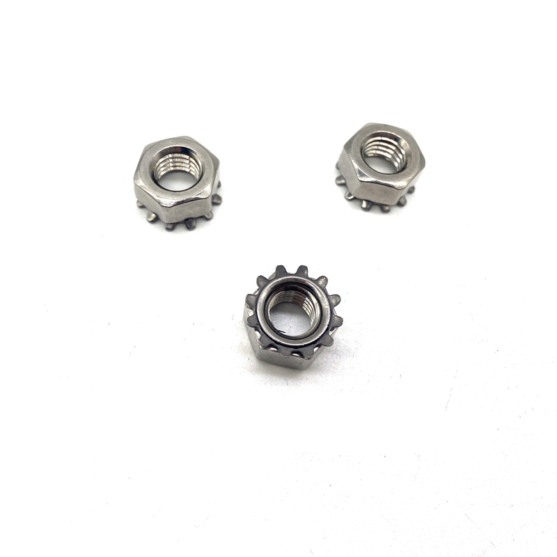 China Supplier M3 M4 M5 M6 M8 Stainless Steel 304 Kep Self Lock Nut Hex Star Nuts K-lock Nut