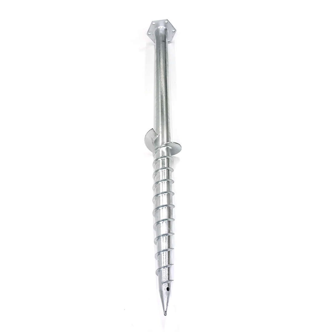 Hot Dip Galvanised Flange Head Ground Screw Anchors with Large Spiral Blades