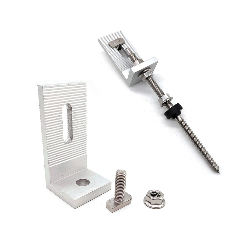 Solar Pane Clamps Aluminum L Foot Adapter Bracket with Hanger Bolt for Roof Mounting System