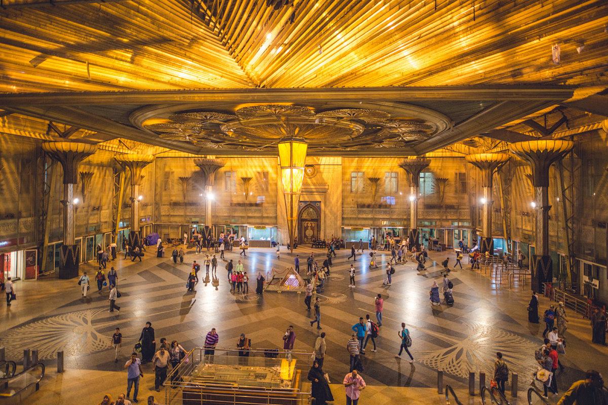 LRT new train station in New Cairo capital (Egypt)