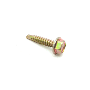 Yellow Zinc Plating Carbon Steel Hex Flange Head Drilling Screw with Tapping Screw Thread 