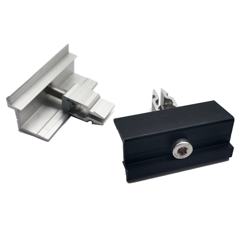 Black Aluminum Adjustable End Clamp for Solar Panels 