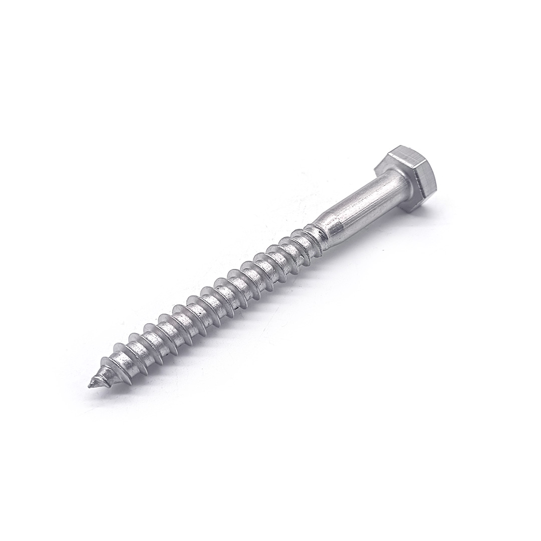 High Quality DIN571 Stainless Steel 304 Hex Head Coach Screws Wood Screws
