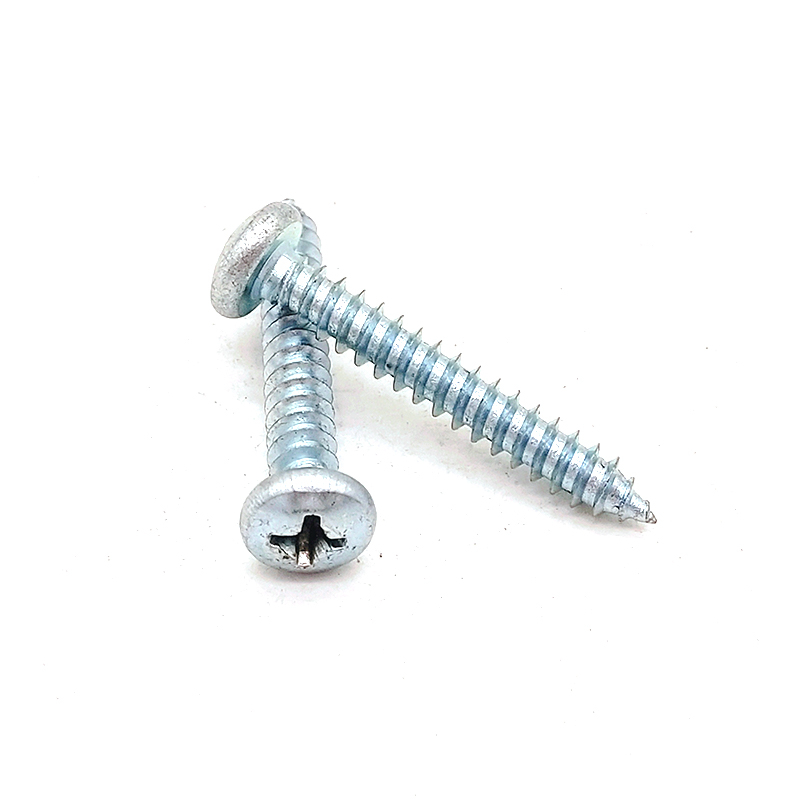 DIN7981 Blue And White Zinc Pan Head Self Tapping Screws with Cross Recessed