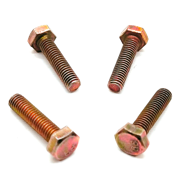 DIN933 Carbon Steel Gr8.8 Color Zinc Plated Full-thread Hexagon Bolt