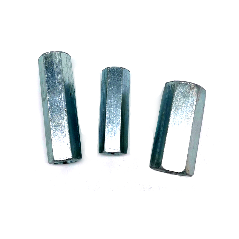 M6 M8 M10 Stock Carbon Steel White Blue Zinc Plated Long Nut Coupling Nut 