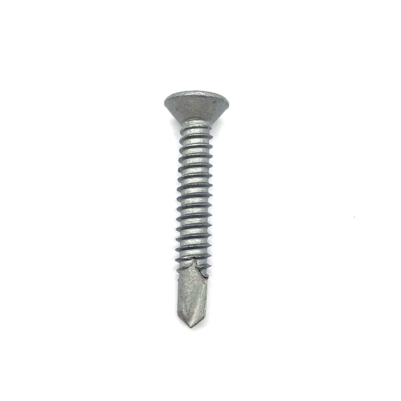 Countersunk Head Square Hole Tail-Cutting Stainless Steel SS304+SS410 Bi-metal Screw
