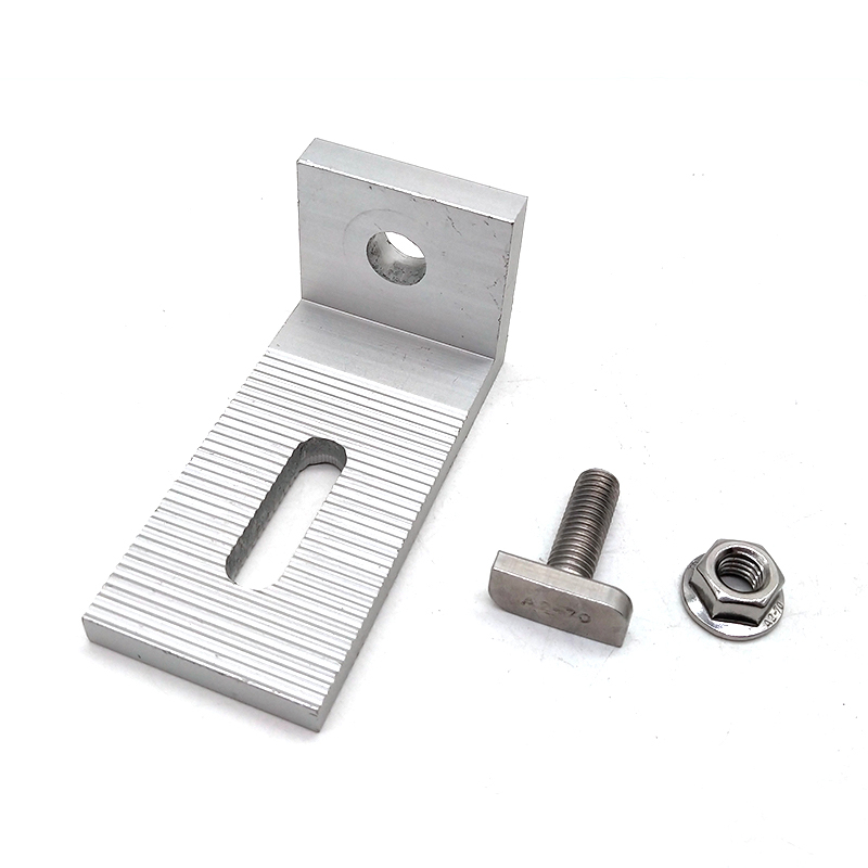 Solar Pane Clamps Aluminum L Foot Adapter Bracket with Hanger Bolt for Roof Mounting System