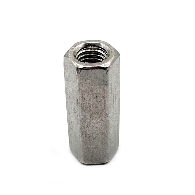 Long Hex Coupling Nut DIN6334 Customized Size Metric Stainless Steel 304 Hexagon Nut