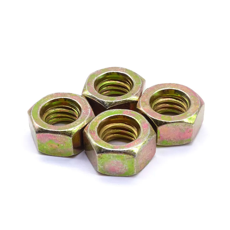 OEM Standard Size M12 M16 M8 M64 M32 Yellow Zinc Plated Hex Nut