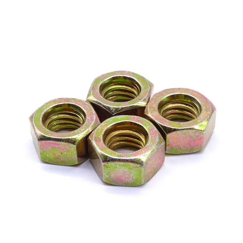 OEM Standard Size M12 M16 M8 M64 M32 Yellow Zinc Plated Hex Nut