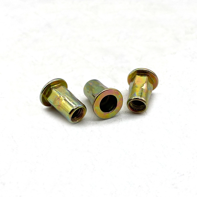 Flat Head Hex Body Aluminium Sheet Metal Carbon Steel Brass Cylindrical Rivet Nut