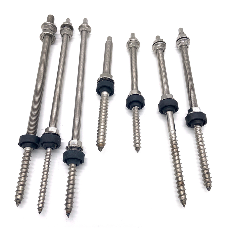 A2 A4 SS410 Solar Panel Long Self Tapping Hanger Bolt For Wood