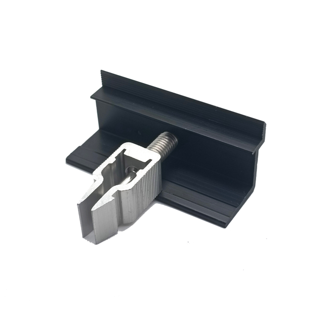 Black Aluminum Adjustable End Clamp for Solar Panels 