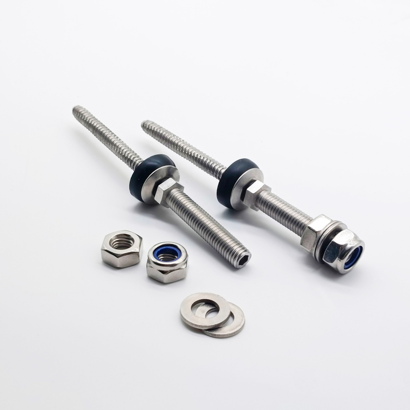 Chinese Factory Customized Stainless Steel 304 410 Double Threaded Hanger Bolt with Lock Nut