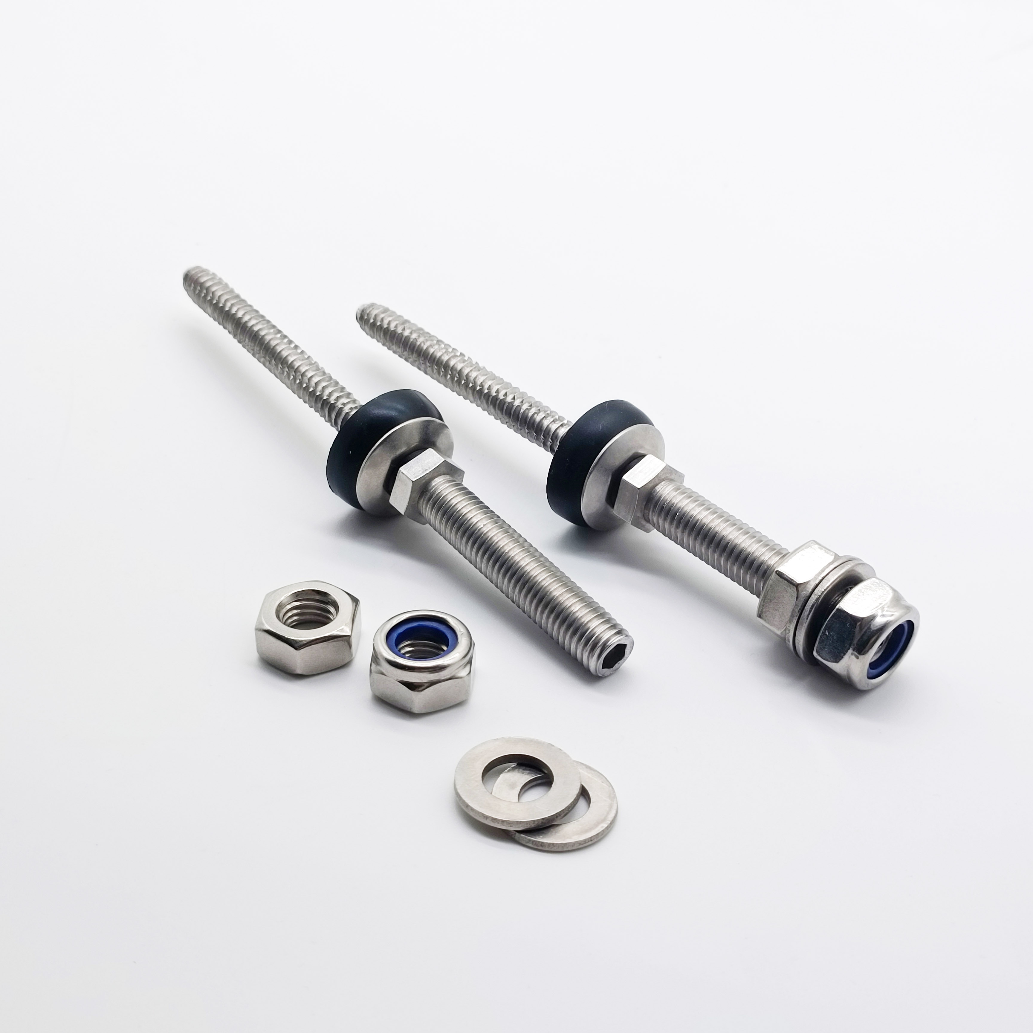 Chinese Factory Customized Stainless Steel 304 410 Double Threaded Hanger Bolt with Lock Nut