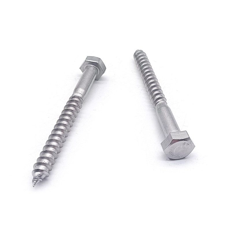 High Quality DIN571 Stainless Steel 304 Hex Head Coach Screws Wood Screws