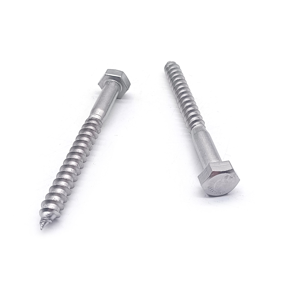 High Quality DIN571 Stainless Steel 304 Hex Head Coach Screws Wood Screws
