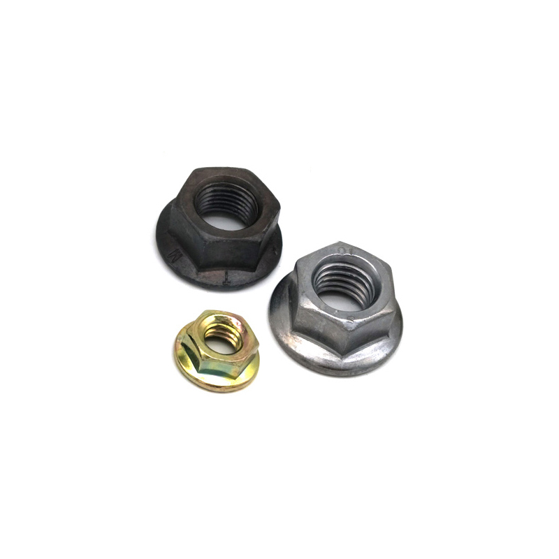 Black Plain Zinc Plated Grade 4 Garde 8 Hex Flange Serrated Nut DIN6923