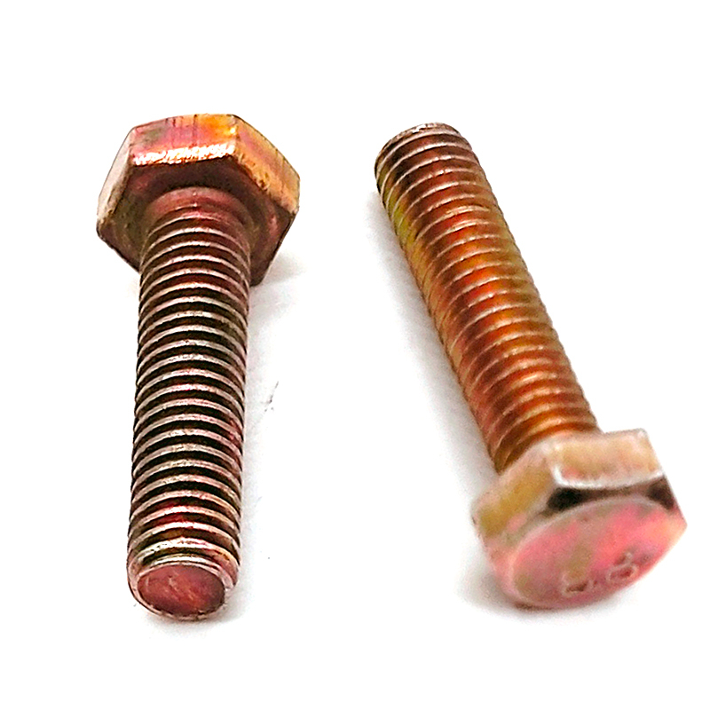 DIN933 Carbon Steel Gr8.8 Color Zinc Plated Hexagon Bolt Hex Head Bolt