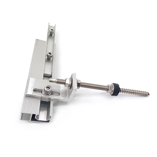 Solar Aluminum Panel Mounting Rail with Hanger Bolt And L Foot Clamp Brackets