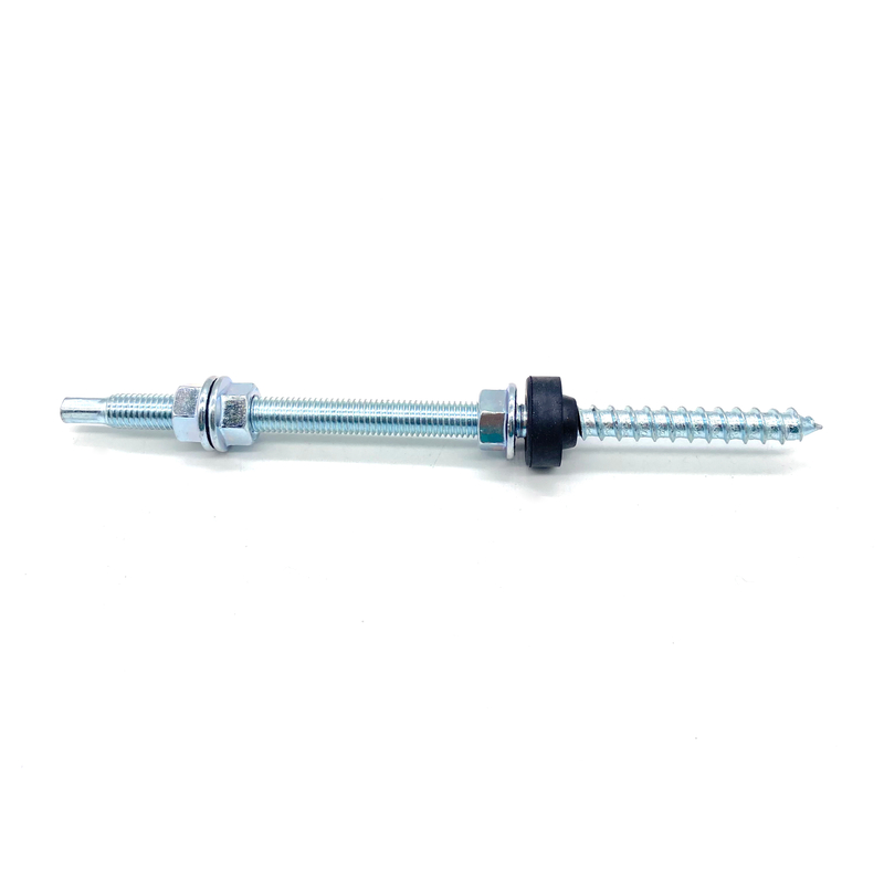 Carbon Steel C1022 Dowel Screw Hanger Bolts with Three Flange Nuts for Wood