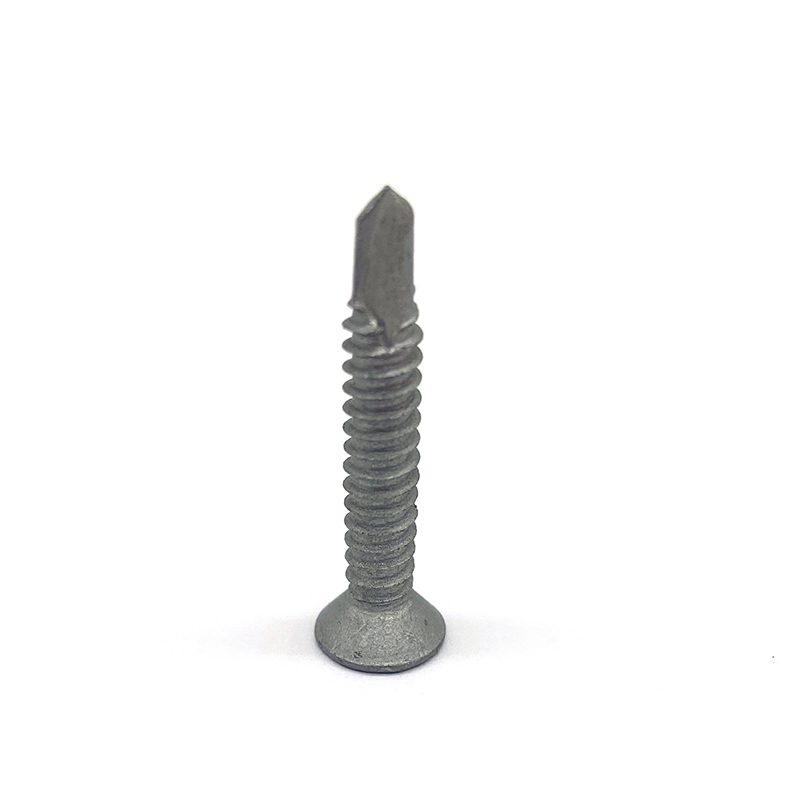 Countersunk Head Square Hole Tail-Cutting Stainless Steel SS304+SS410 Bi-metal Screw