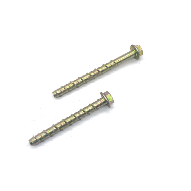 Carbon Steel Hex Flange Head Yellow Zinc Plated Cement Concrete Screw Bolt