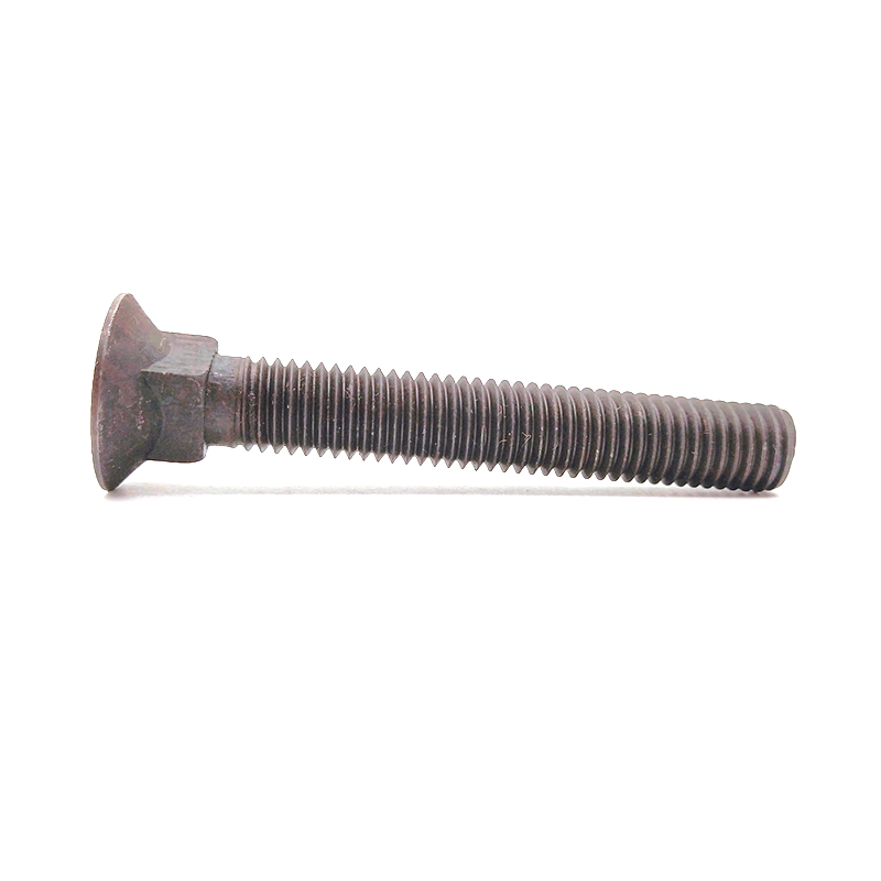 Long Blackened Carbon Steel Flat Head Coach Bolt
