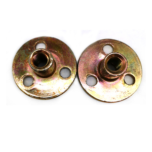 Yellow Zinc Plated Blind Rivets Nuts With Three Hole / Round Base M10 T Type Tee Nut