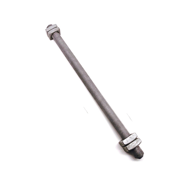 Carbon Steel 5/8 HDG Double End Arming Bolt with Square Nuts for Tower And Hardware of Transimission Lines