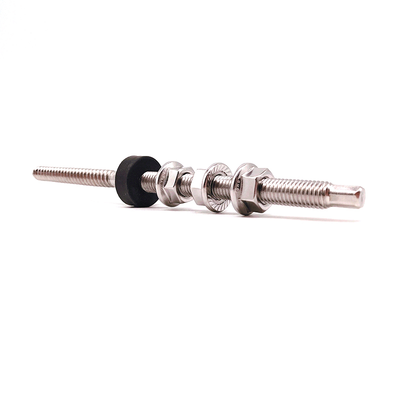 Stainless Steel Metric M8 120mm/150mm Hanger Bolt with Three Hexagon Flange Nuts