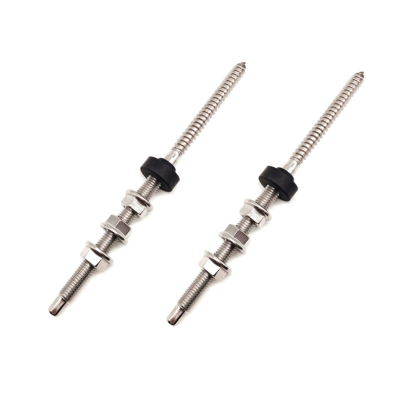 Stainless Steel Metric M8 120mm/150mm Hanger Bolt with Three Hexagon Flange Nuts
