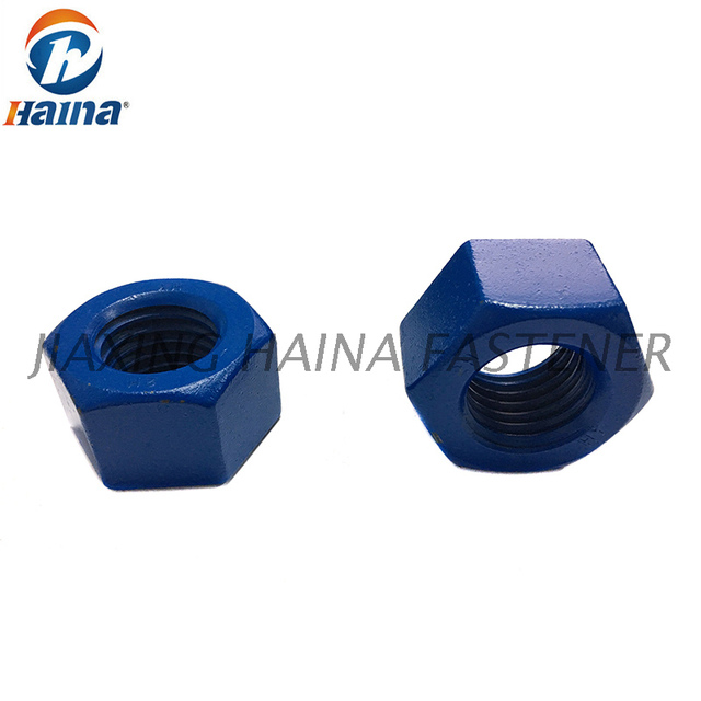 ASTM A194 Grade 2H Teflon PTFE Blue Hex Heavy Nut 