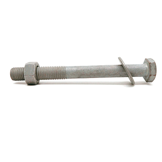 Hot Dip Galvanized Hex Bolt And Nut for Electric Equipment with Reduced Shank