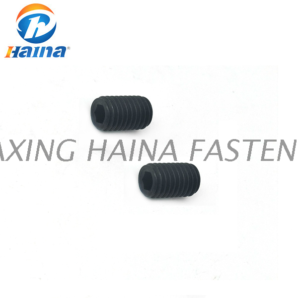 ISO 4026 black zinc plated hexagon socket flat end set screws